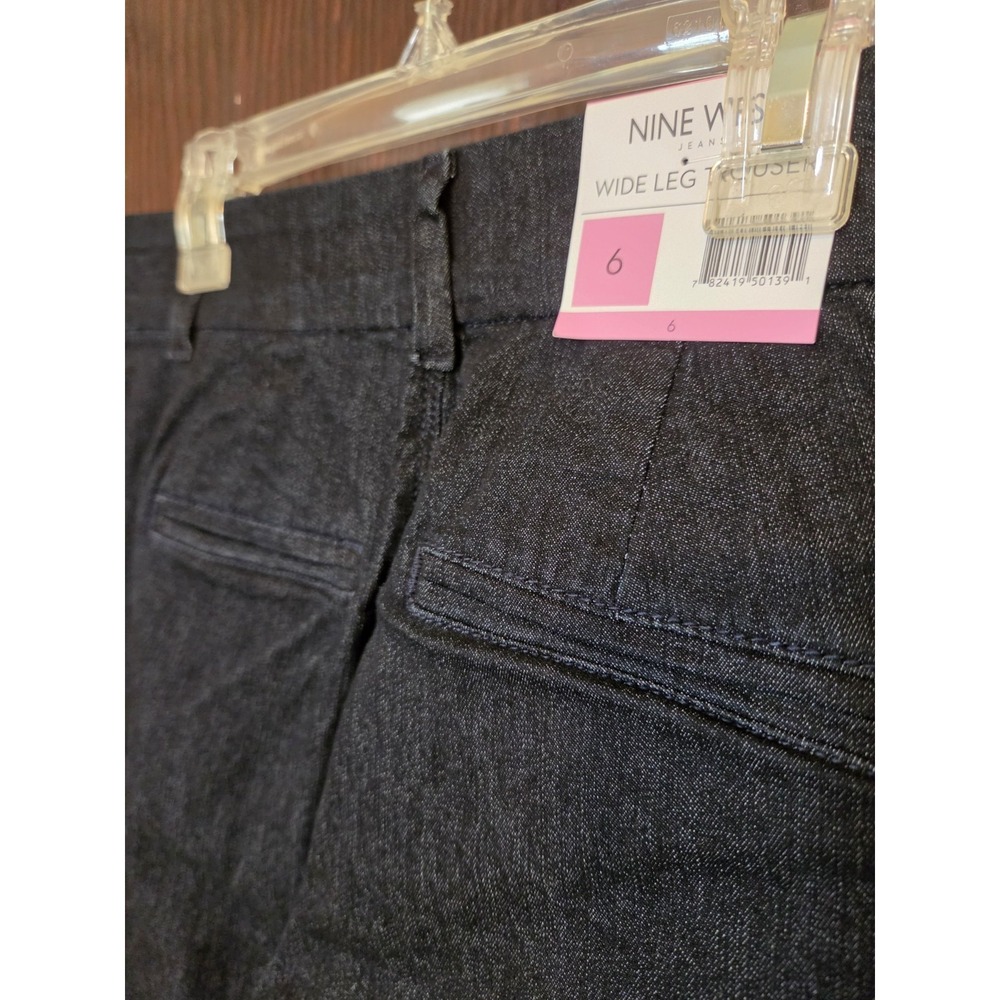 Nine West Women's Wide Leg Trouser Pants Black 6 Business Office Casual NWT - Picture 7 of 12